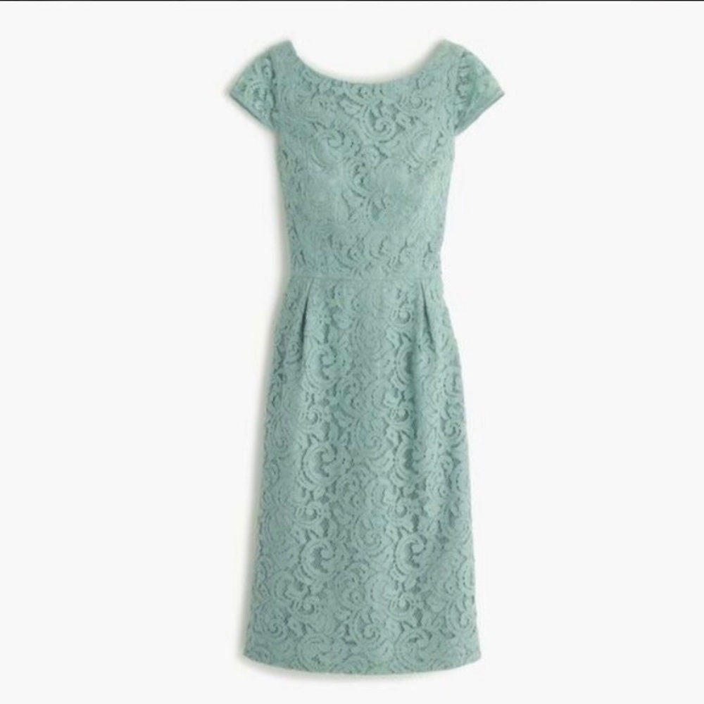 J. Crew Sea foam Lace Elsa Sheath Dress SZ 14
